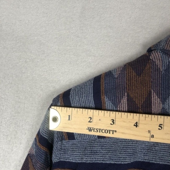 WOOLRICH Aztec Flannel Shirt Women's XL Blue Button Up Casual Western Ranch - Picture 12 of 16